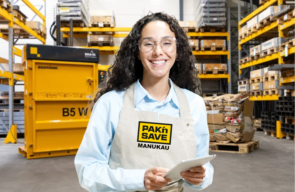 Pak’nSave team member in a warehouse